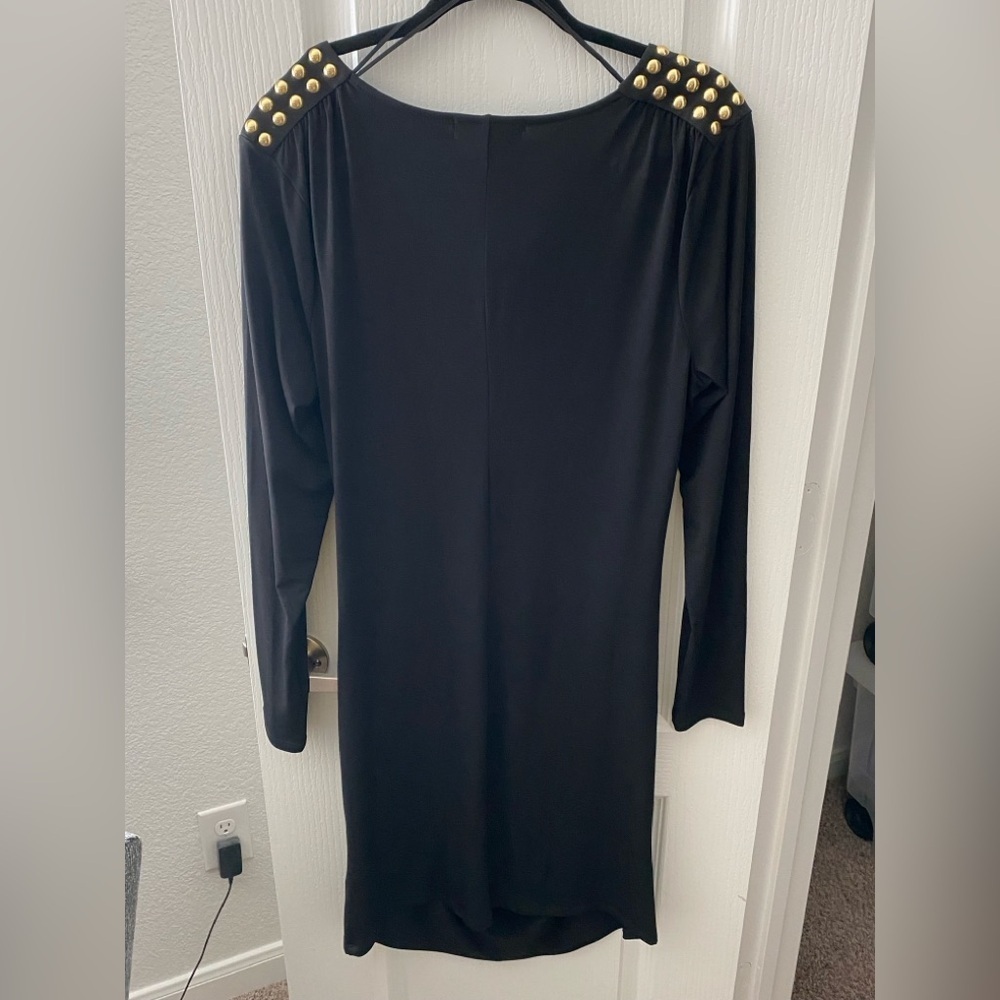 New Michael Kors Black Gold Studded Dress - Picture 4 of 5